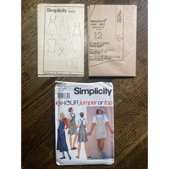 90s Simplicity 2 Hour Pattern 9503 Misses' Jumper and Top Size: 4-6-8 Uncut FF - Picture 2 of 3